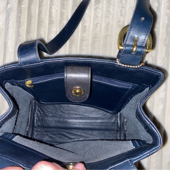 Coach Vintage Navy Leather Tote Bag 4157 - Picture 10 of 14